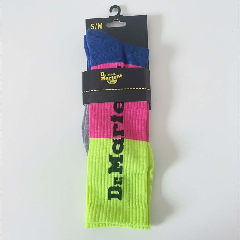 Dr. Martens AirWair Vertical Logo Pop Color Block Cotton Blend Size S/M 3-8 NEW